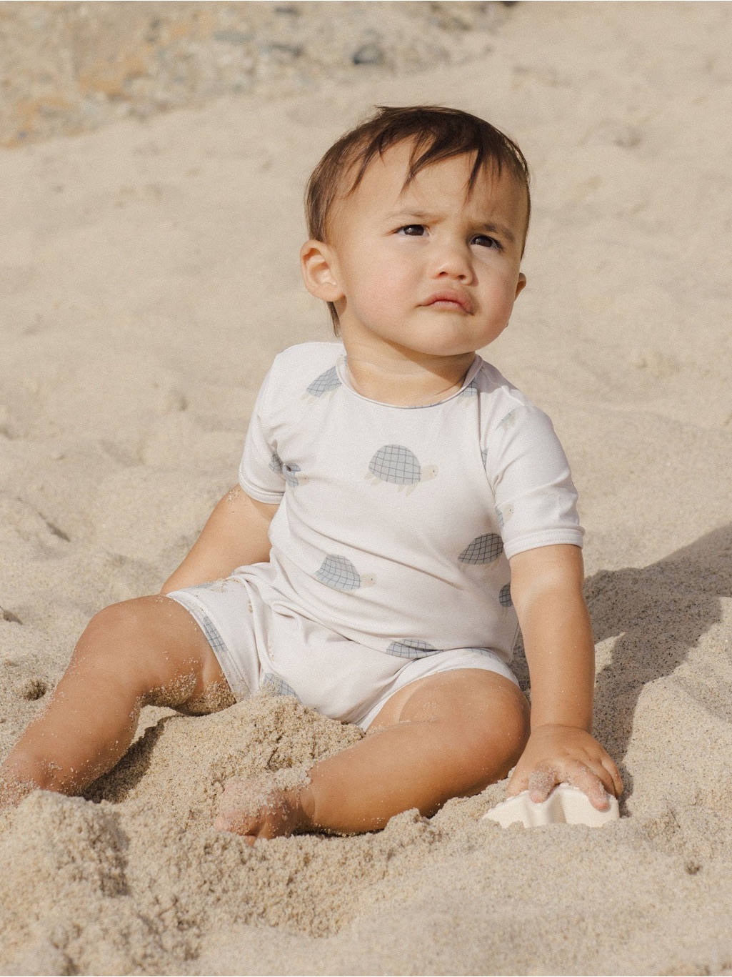 Nwot Rylee + Cru Shorty One Piece Swimsuit- Sea Turtles 0-3 Months Upf 50+